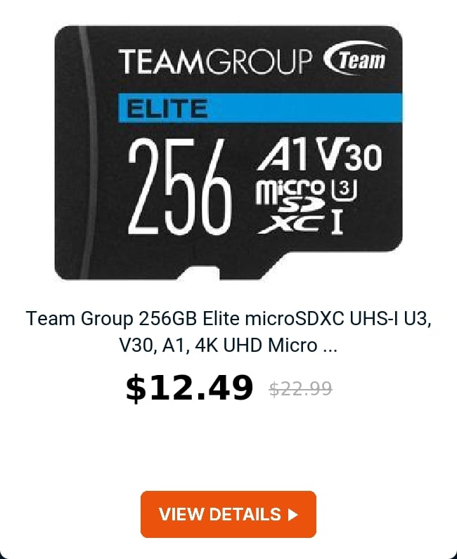 Team Group 256GB Elite microSDXC UHS-I U3, V30, A1, 4K UHD Micro ...