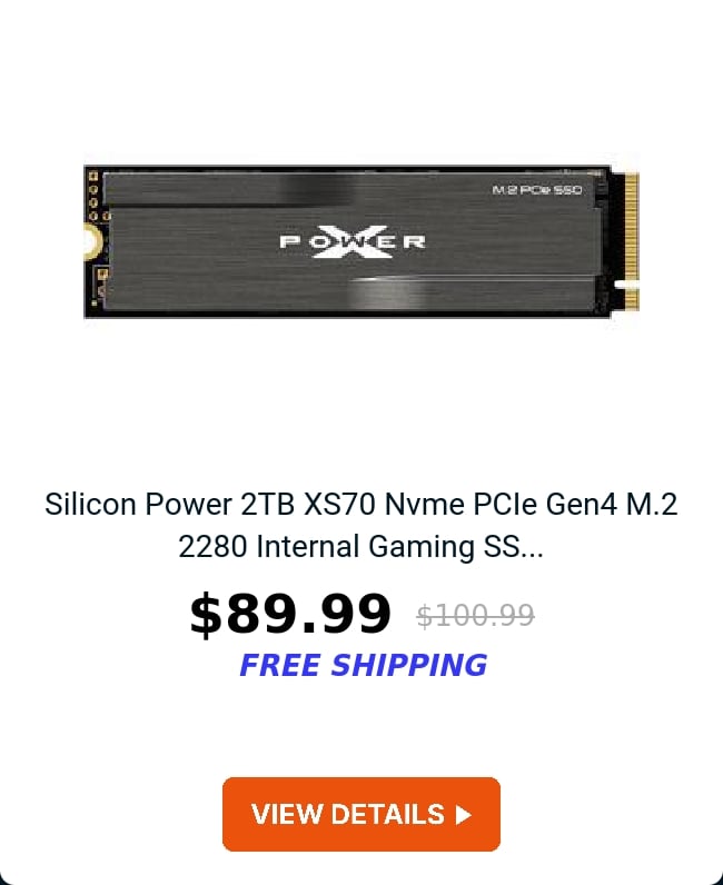 Silicon Power 2TB XS70 Nvme PCIe Gen4 M.2 2280 Internal Gaming SS...