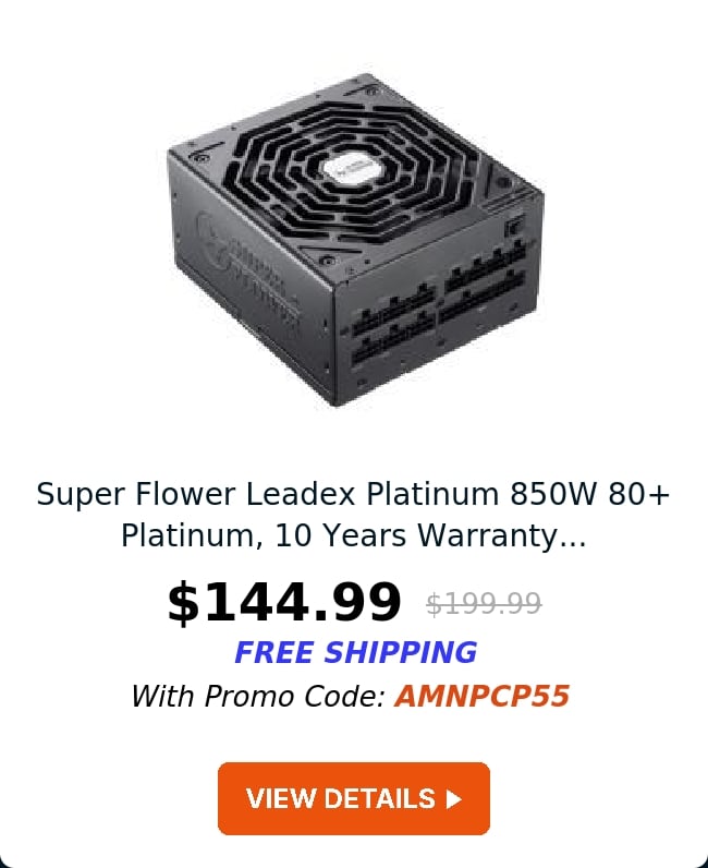 Super Flower Leadex Platinum 850W 80+ Platinum, 10 Years Warranty...