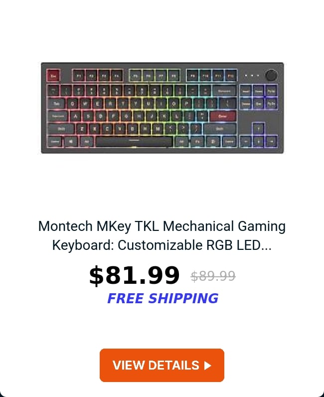 Montech MKey TKL Mechanical Gaming Keyboard: Customizable RGB LED...