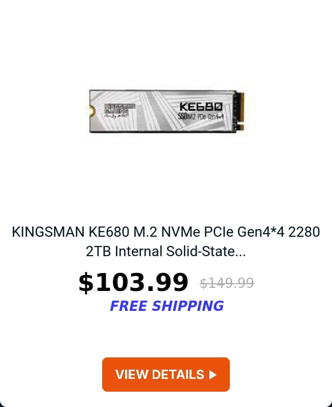 KINGSMAN KE680 M.2 NVMe PCIe Gen4*4 2280 2TB Internal Solid-State...