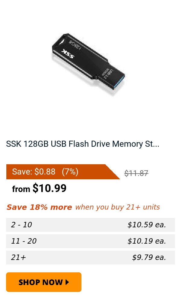 SSK 128GB USB Flash Drive Memory St...