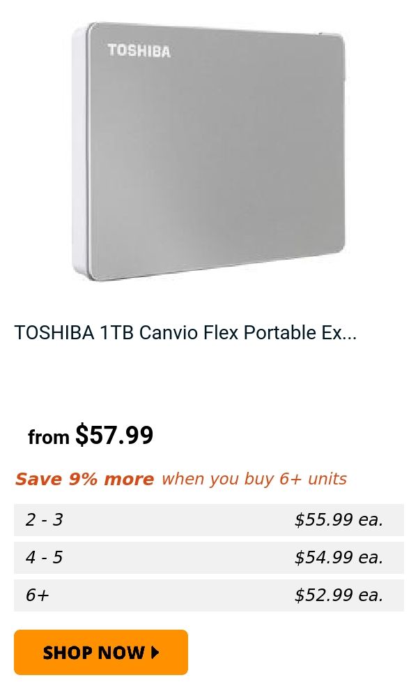 TOSHIBA 1TB Canvio Flex Portable Ex...