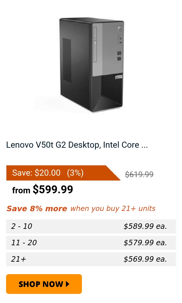 Lenovo V50t G2 Desktop, Intel Core ...