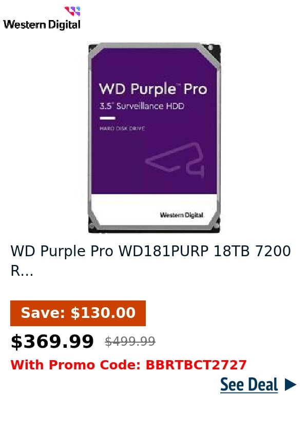 WD Purple Pro WD181PURP 18TB 7200 R...