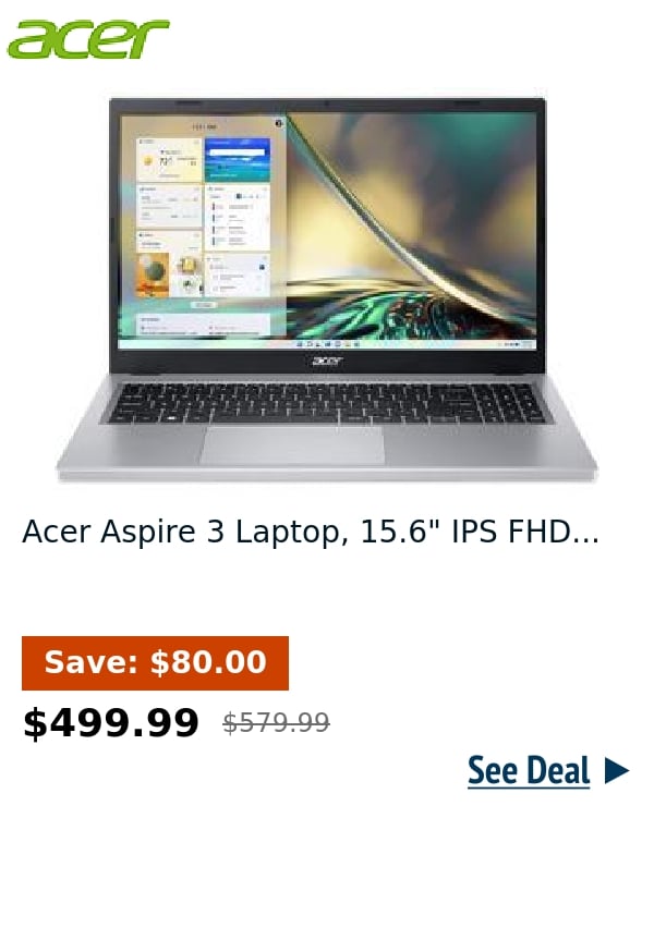 Acer Aspire 3 Laptop, 15.6