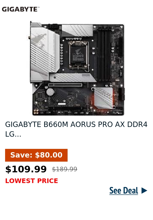 GIGABYTE B660M AORUS PRO AX DDR4 LG...