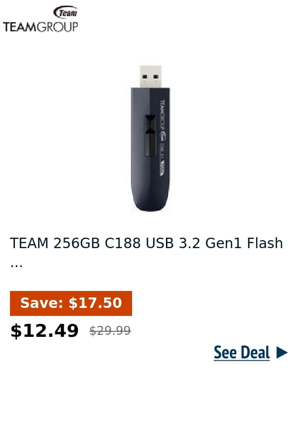 TEAM 256GB C188 USB 3.2 Gen1 Flash ...