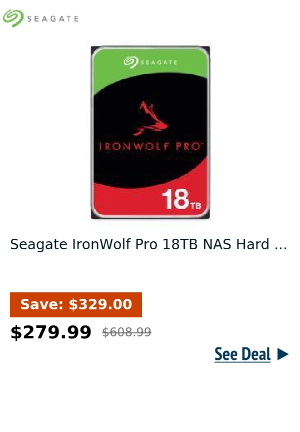 Seagate IronWolf Pro 18TB NAS Hard ...