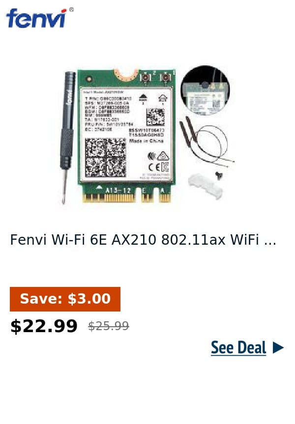 Fenvi Wi-Fi 6E AX210 802.11ax WiFi ...