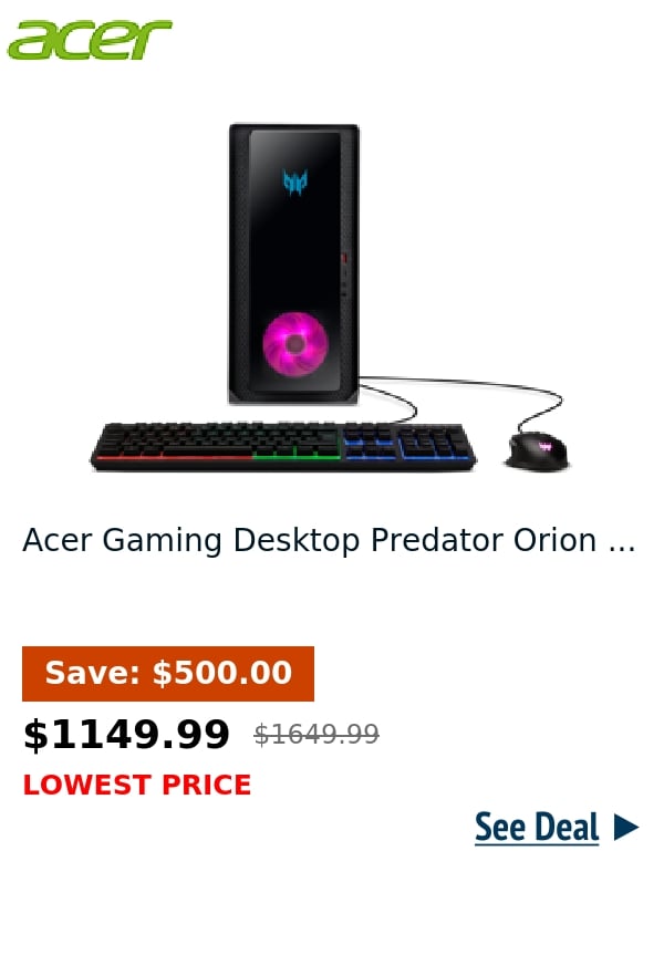 Acer Gaming Desktop Predator Orion ...