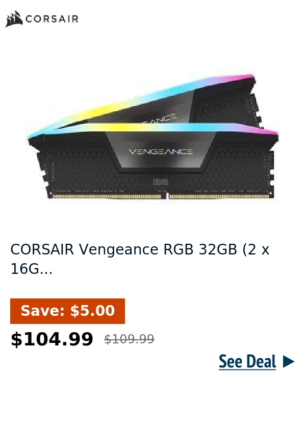 CORSAIR Vengeance RGB 32GB (2 x 16G...