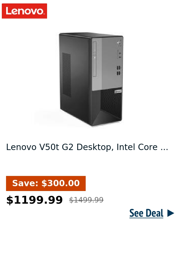 Lenovo V50t G2 Desktop, Intel Core ...