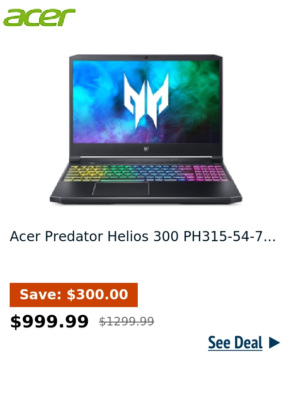 Acer Predator Helios 300 PH315-54-7...