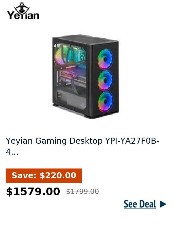 Yeyian Gaming Desktop YPI-YA27F0B-4...