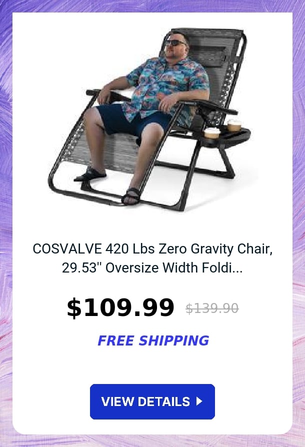 COSVALVE 420 Lbs Zero Gravity Chair, 29.53'' Oversize Width Foldi...