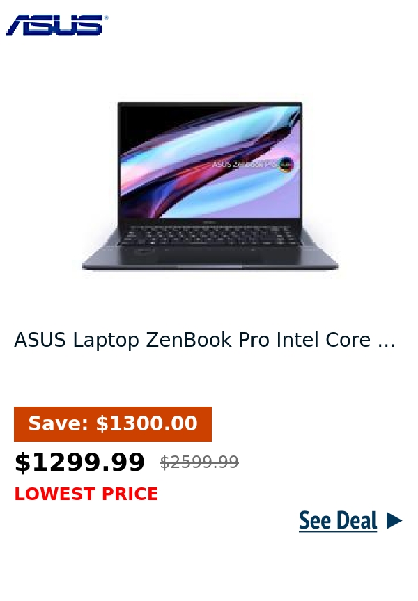 ASUS Laptop ZenBook Pro Intel Core ...