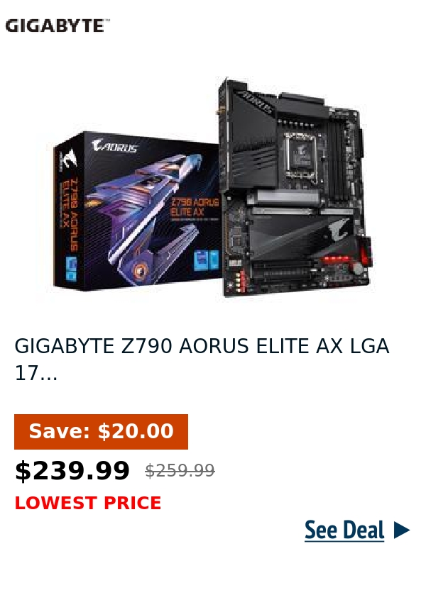 GIGABYTE Z790 AORUS ELITE AX LGA 17...