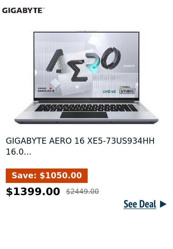 GIGABYTE AERO 16 XE5-73US934HH 16.0...