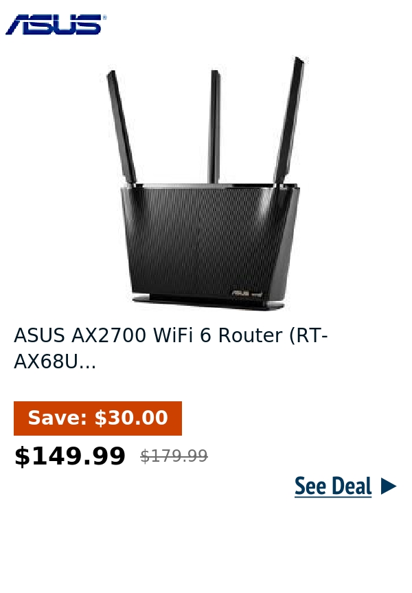 ASUS AX2700 WiFi 6 Router (RT-AX68U...