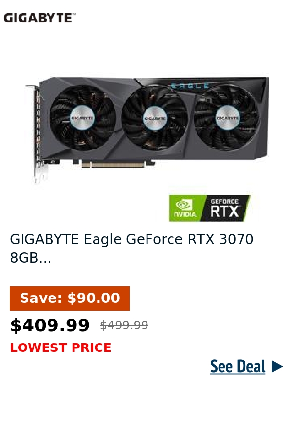 GIGABYTE Eagle GeForce RTX 3070 8GB...