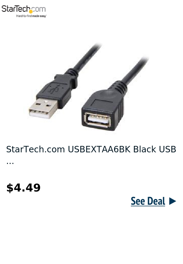 StarTech.com USBEXTAA6BK Black USB ...