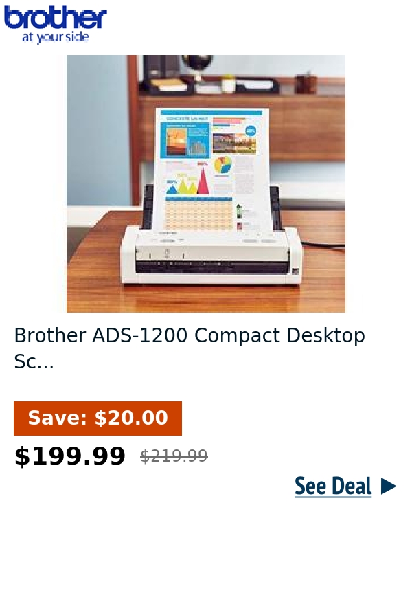 Brother ADS-1200 Compact Desktop Sc...