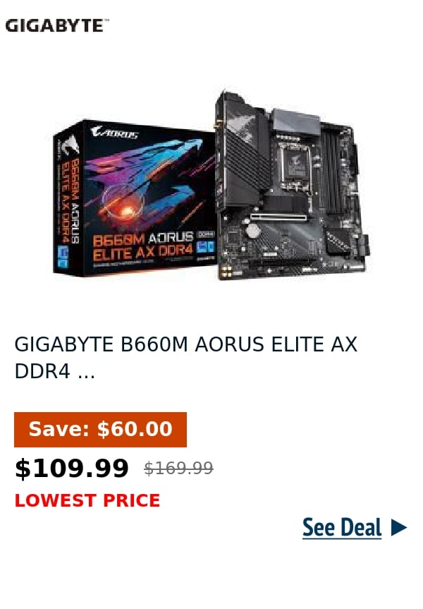 GIGABYTE B660M AORUS ELITE AX DDR4 ...