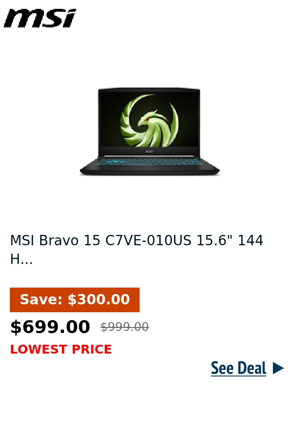 MSI Bravo 15 C7VE-010US 15.6