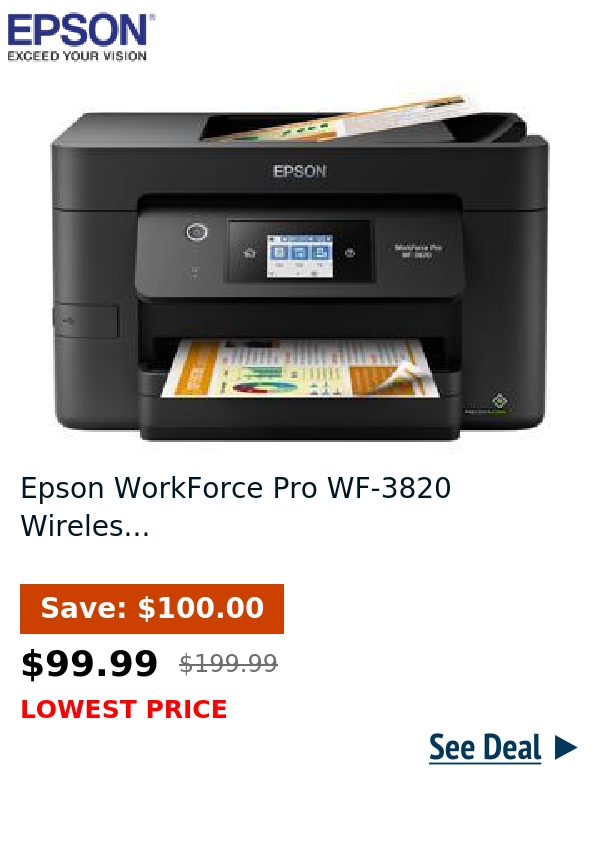 Epson WorkForce Pro WF-3820 Wireles...