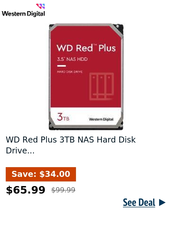 WD Red Plus 3TB NAS Hard Disk Drive...