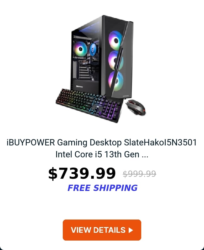 iBUYPOWER Gaming Desktop SlateHakoI5N3501 Intel Core i5 13th Gen ...