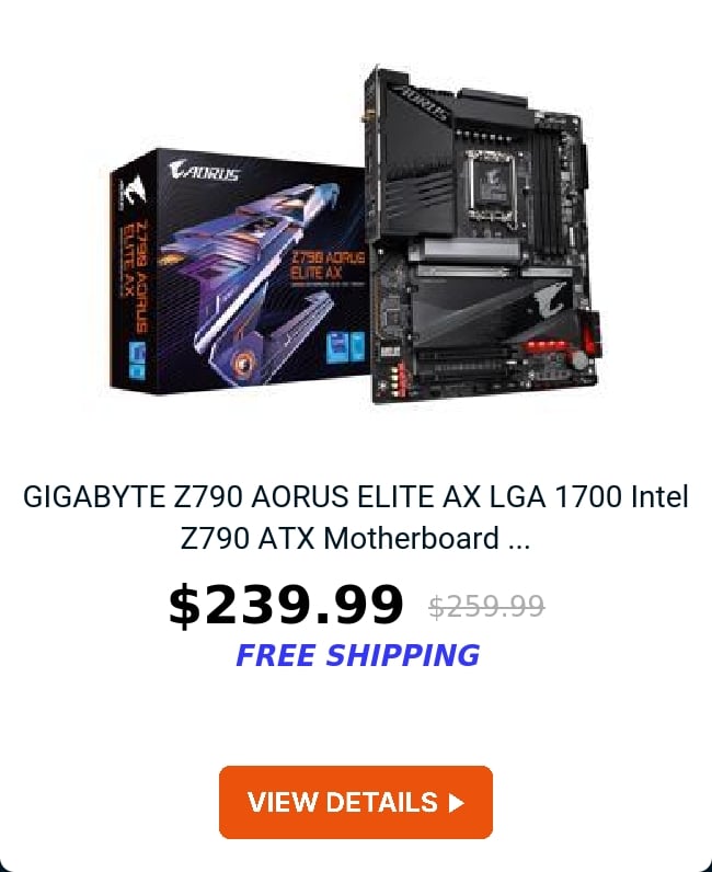 GIGABYTE Z790 AORUS ELITE AX LGA 1700 Intel Z790 ATX Motherboard ...