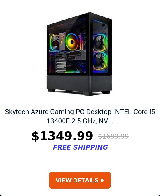 Skytech Azure Gaming PC Desktop INTEL Core i5 13400F 2.5 GHz, NV...