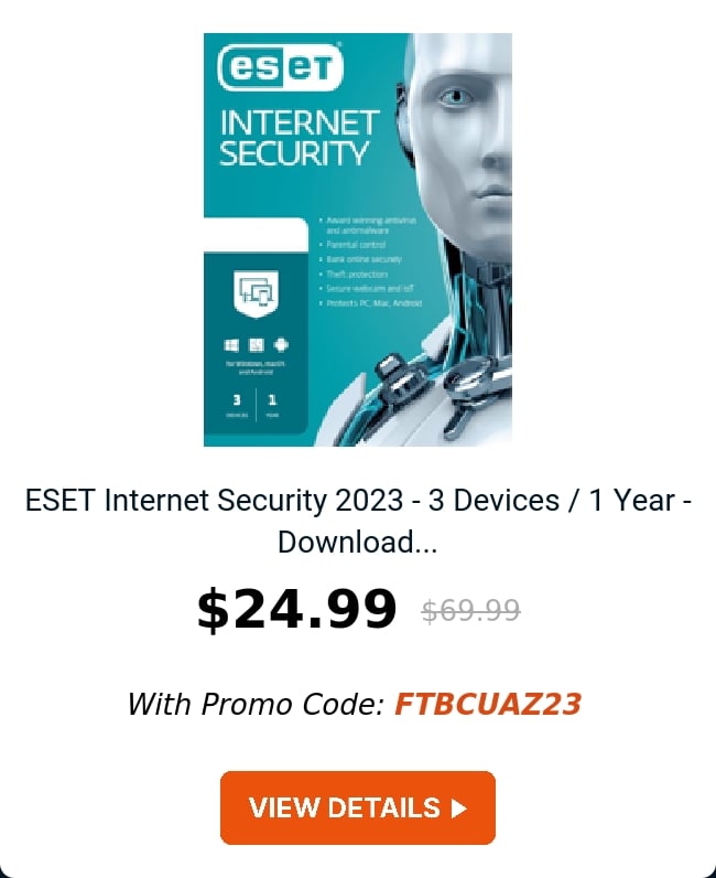 ESET Internet Security 2023 - 3 Devices / 1 Year - Download...