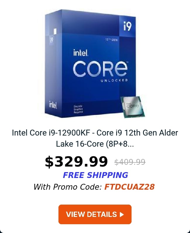 Intel Core i9-12900KF - Core i9 12th Gen Alder Lake 16-Core (8P+8...