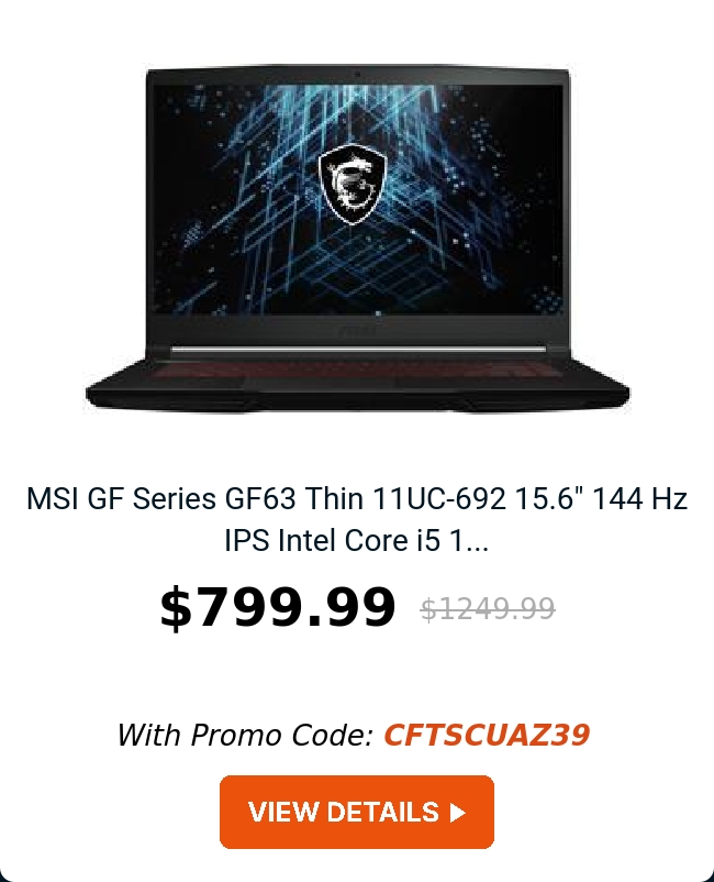 MSI GF Series GF63 Thin 11UC-692 15.6