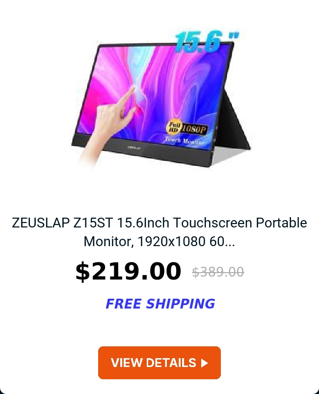 ZEUSLAP Z15ST 15.6Inch Touchscreen Portable Monitor, 1920x1080 60...