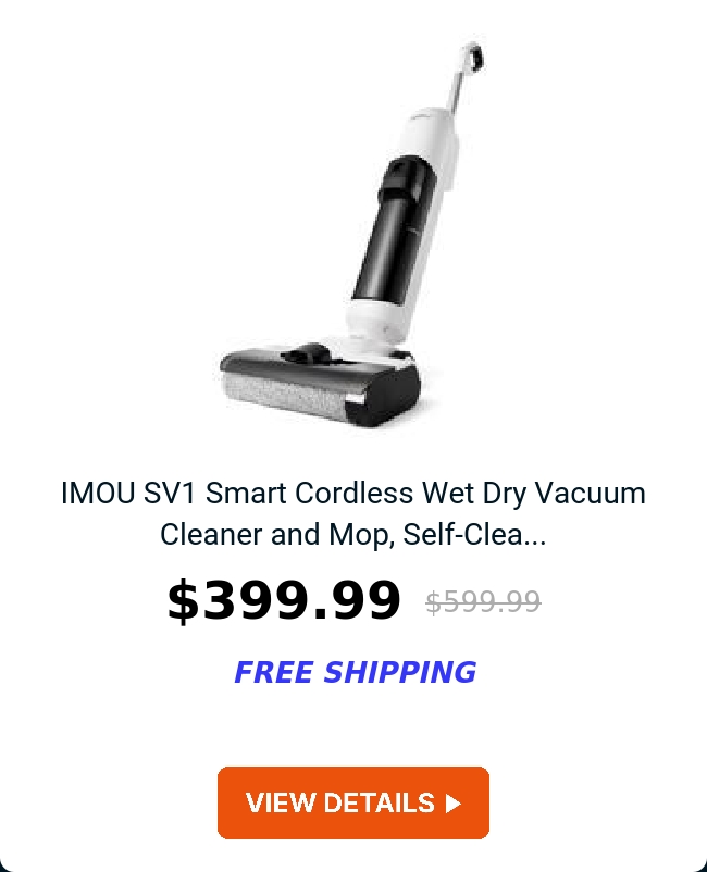 IMOU SV1 Smart Cordless Wet Dry Vacuum Cleaner and Mop, Self-Clea...