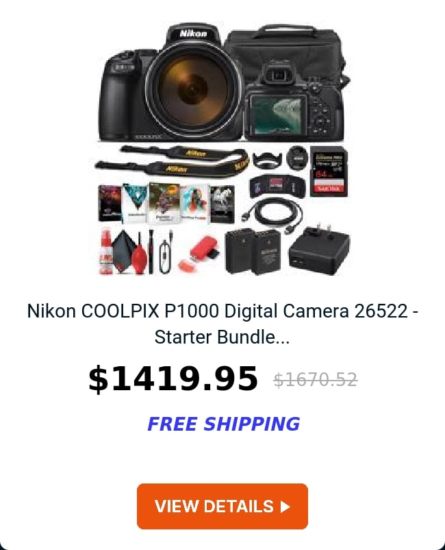 Nikon COOLPIX P1000 Digital Camera 26522 - Starter Bundle...