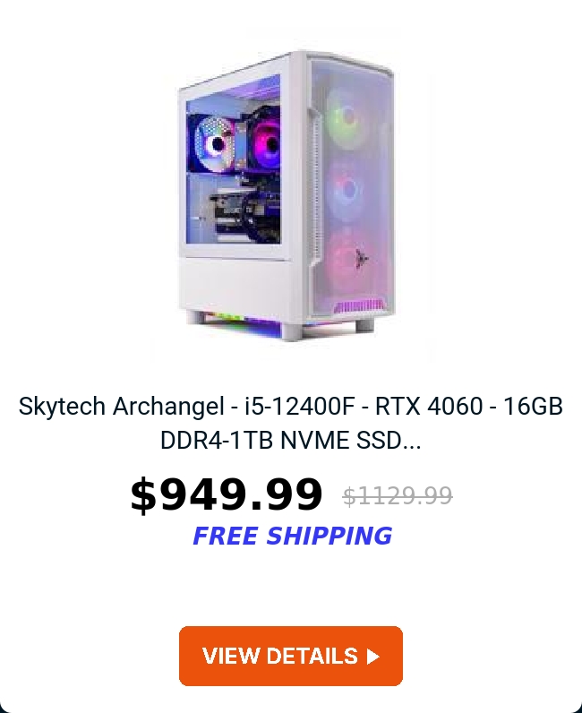 Skytech Archangel - i5-12400F - RTX 4060 - 16GB DDR4-1TB NVME SSD...