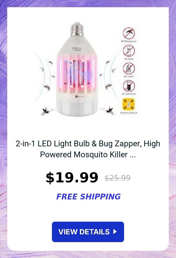 2-in-1 LED Light Bulb & Bug Zapper, High Powered Mosquito Killer ...