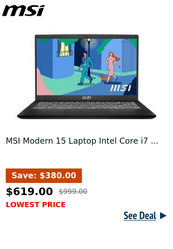 MSI Modern 15 Laptop Intel Core i7 ...