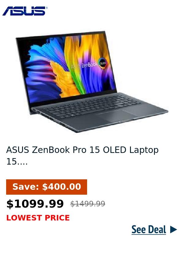 ASUS ZenBook Pro 15 OLED Laptop 15....