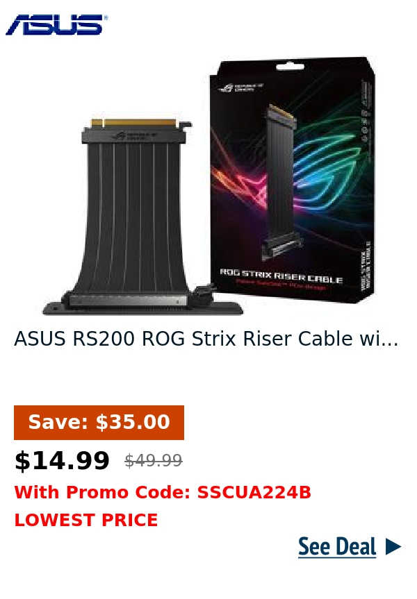 ASUS RS200 ROG Strix Riser Cable wi...