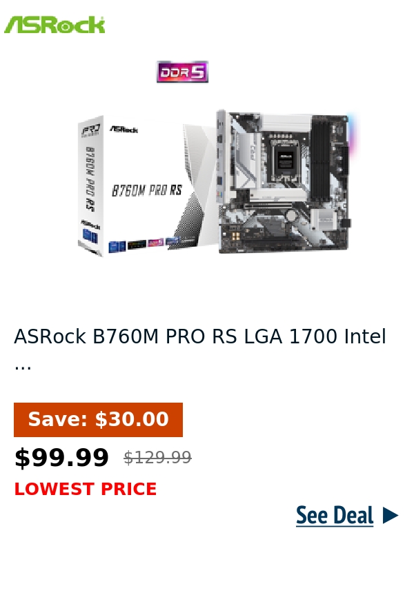 ASRock B760M PRO RS LGA 1700 Intel ...