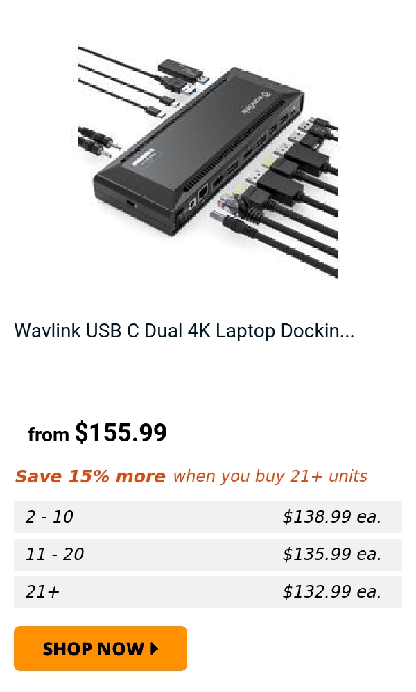 Wavlink USB C Dual 4K Laptop Dockin...