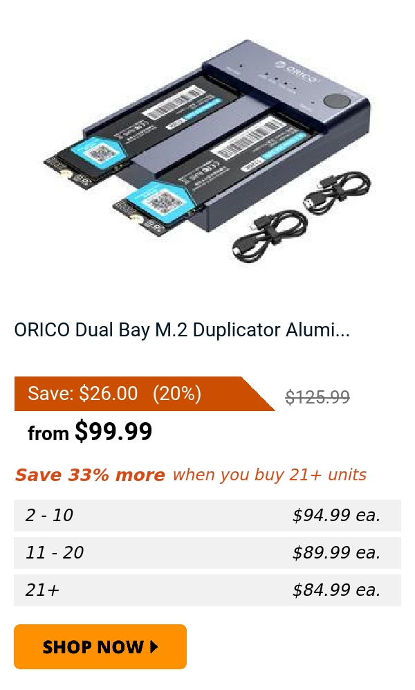 ORICO Dual Bay M.2 Duplicator Alumi...