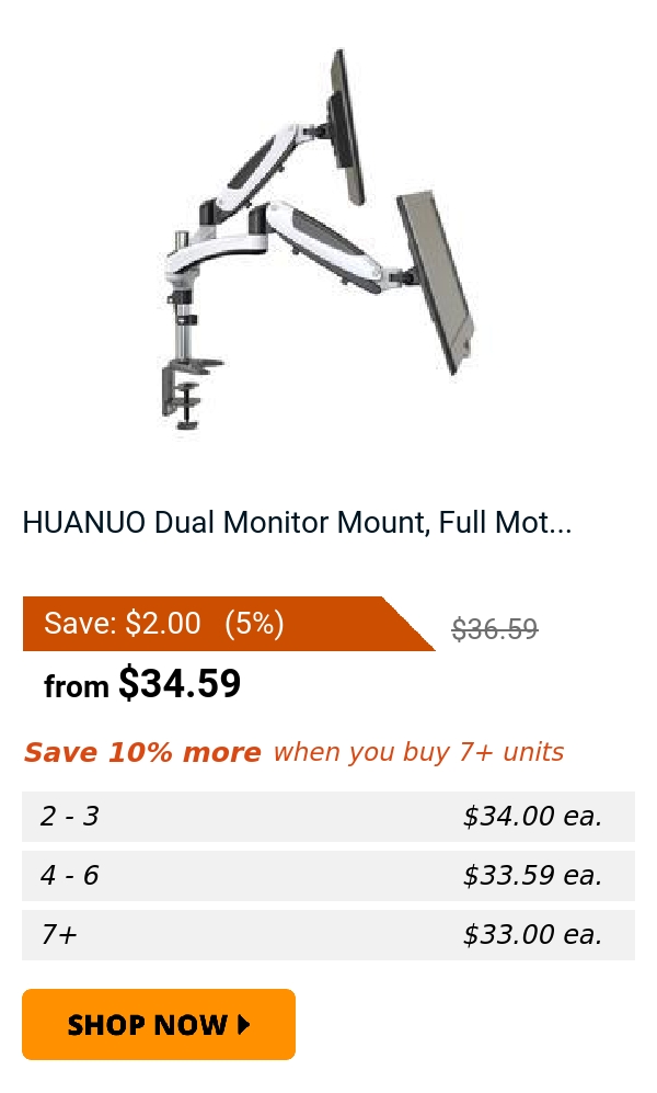 HUANUO Dual Monitor Mount, Full Mot...