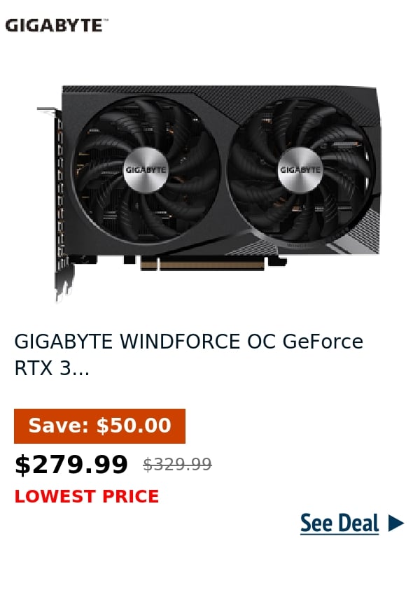 GIGABYTE WINDFORCE OC GeForce RTX 3...